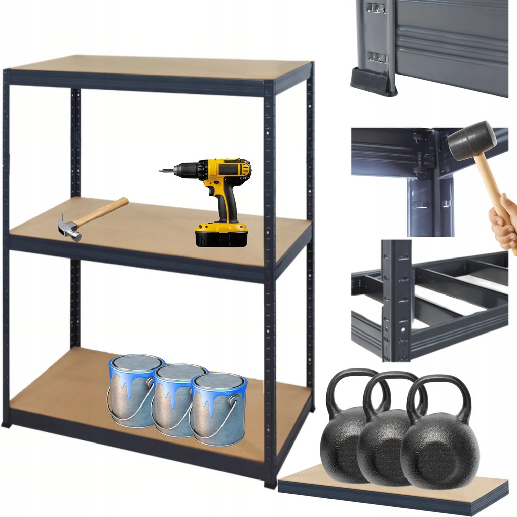 Tárolószekrény fém Premium Helios 106x90x60cm 3Px350kg