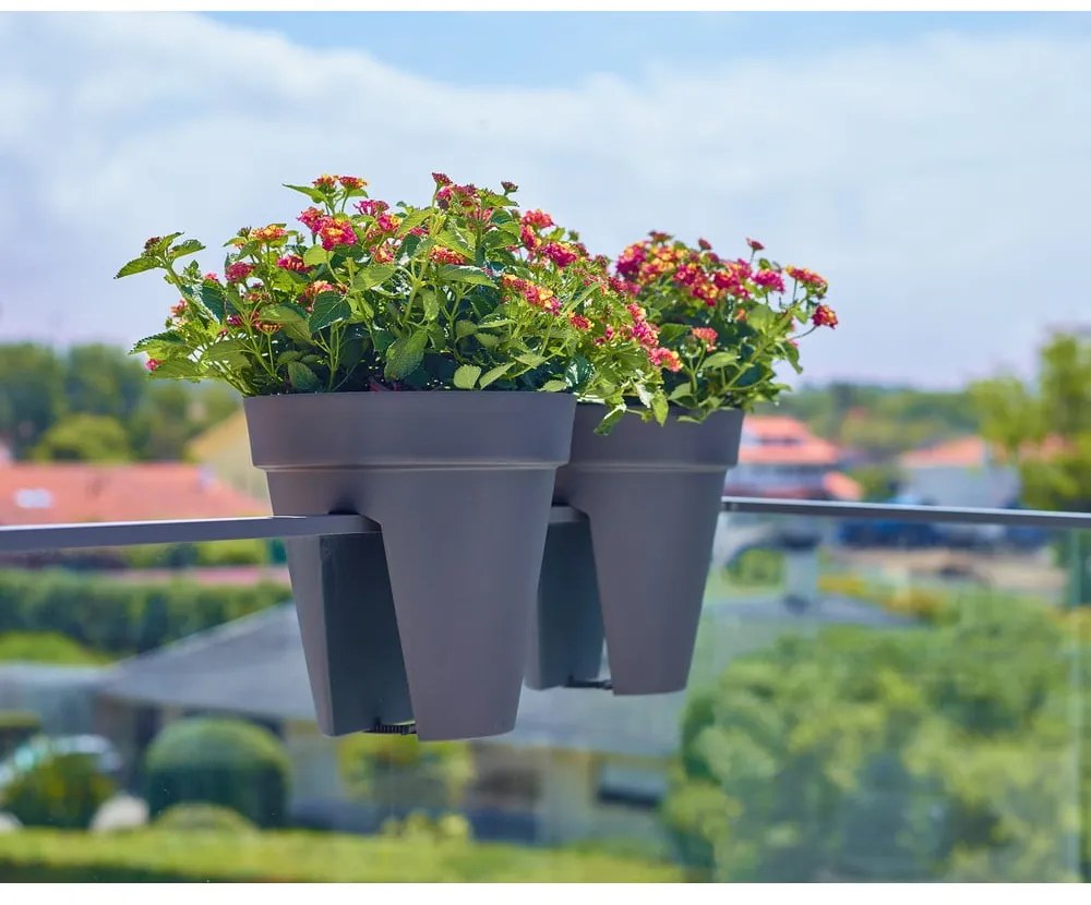 Újrahasznosított műanyag függő virágcserép korlátra ø 30 cm Capri – Artevasi