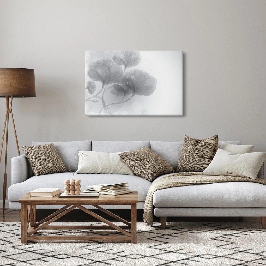 Szürke árnyalatú virágok képe (90x60 cm)