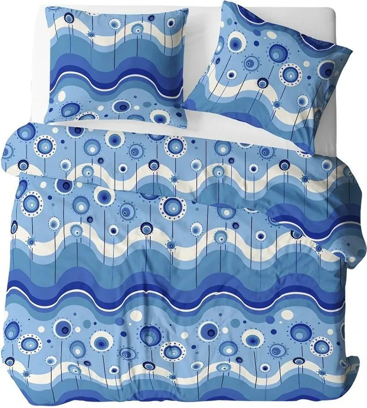 Ágyneműhuzat kéregből 200x220 Nyalóka kék gombos