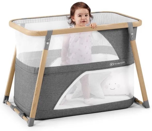 KINDERKRAFT - Utazó kiságy 4in1 SOFI szürke