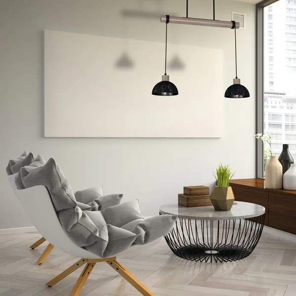 Csillár zsinóron ERIK 2xE27/60W/230V barna/fekete