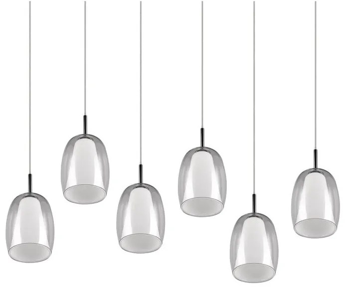 Ezüstszínű függőlámpa üveg búrával Barret – Trio Select