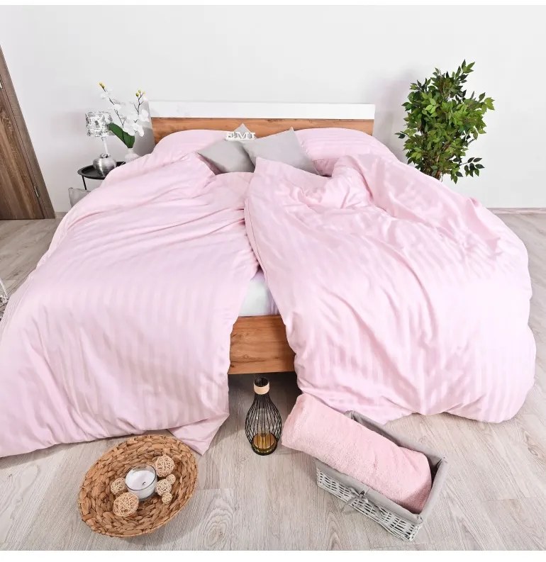 EMI rózsaszínű damaszt ágyneműhuzat, A standard egyszemélyes ágy szett tartalma: 1x 140x200 + 1x 70x90