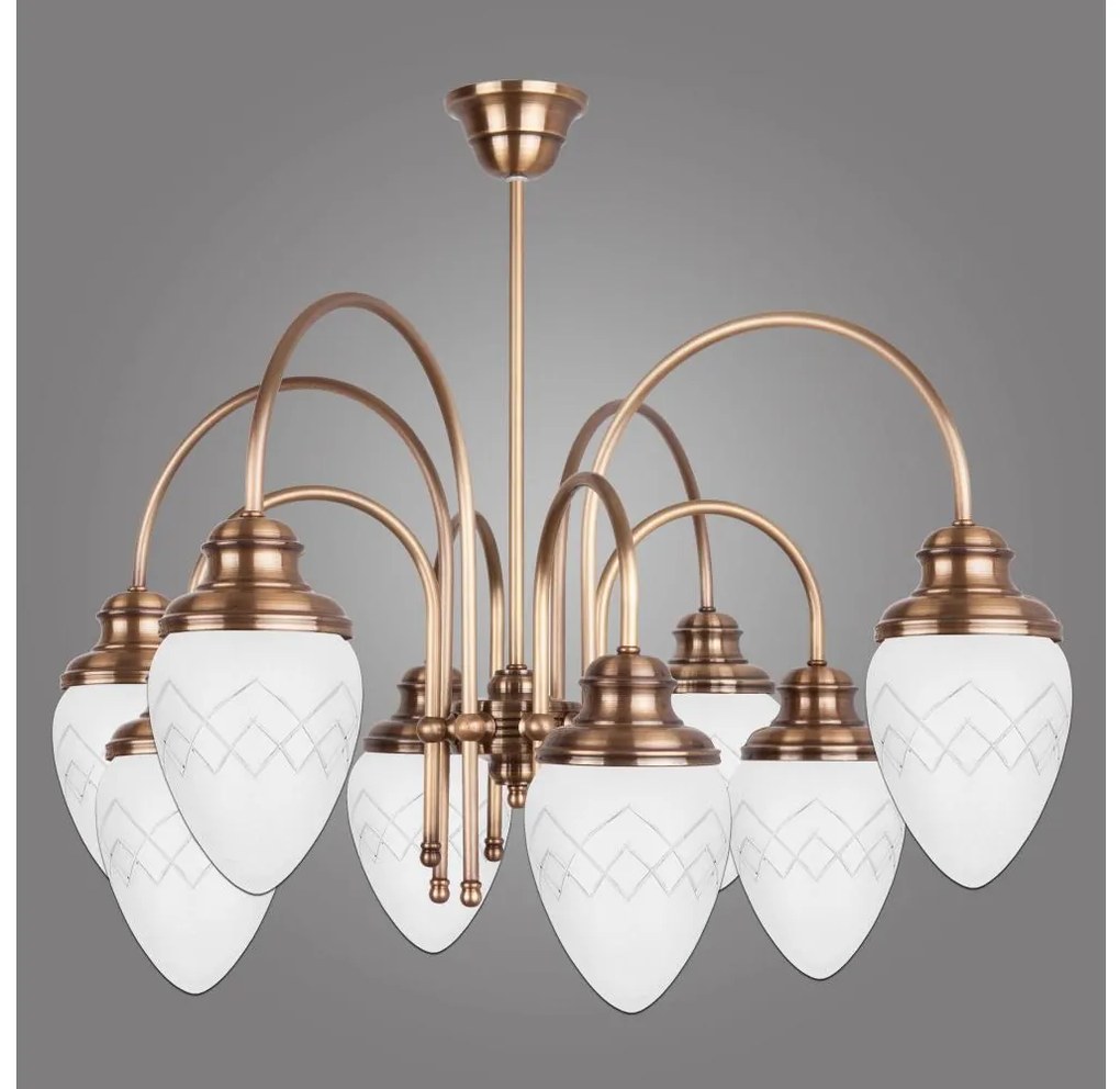 Kemar RI/8/M - Csillár rúdon RINAMA 8xE27/60W/230V sárgaréz