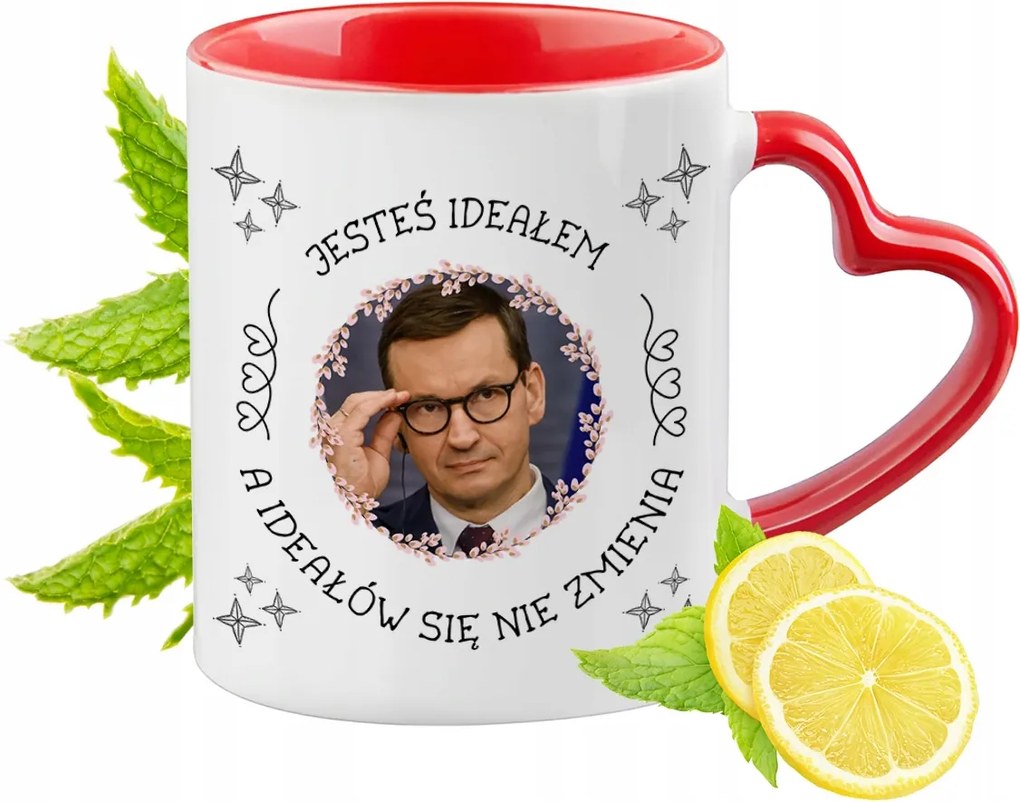 Morawiecki Piros, szív alakú füllel Ajándék