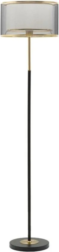 Fekete-aranyszínű állólámpa textil búrával (magasság 153 cm) Levels – Mauro Ferretti