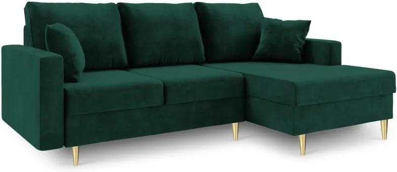 Muguet zöld kinyitható kanapé tárolóhellyel, jobb oldali kivitel - Mazzini Sofas
