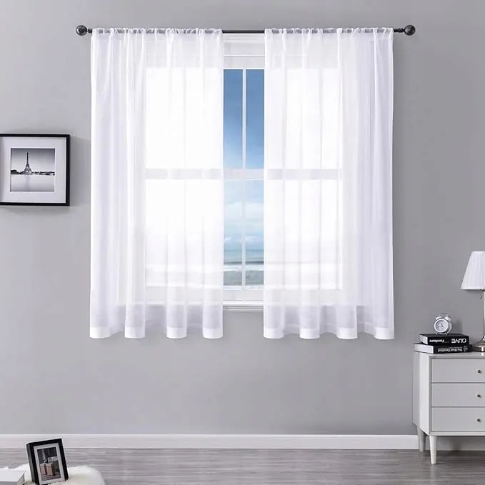 Mrtrees függöny átlátszó fehér len hatású 2db 140x122cm Alagút