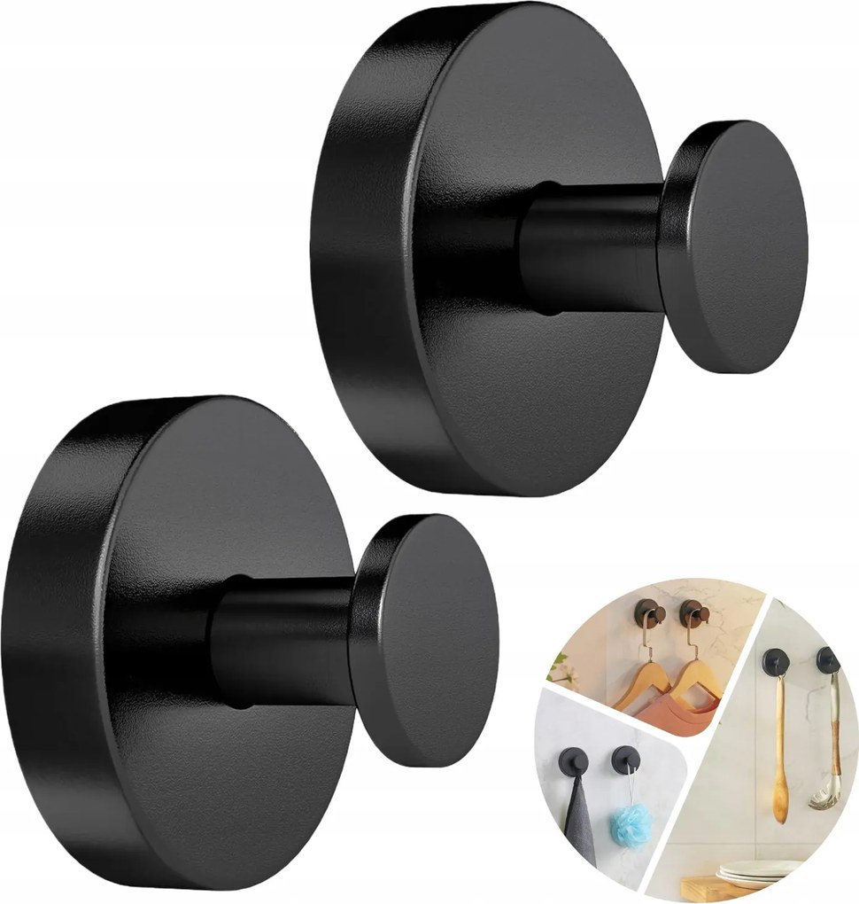 2 Db Erős Szívó Kampók Rozsdamentes Acél Fúrás Nélkül Fürdőszoba Konyha