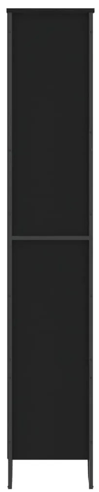 fekete szerelt fa könyvszekrény 80 x 31 x 169 cm