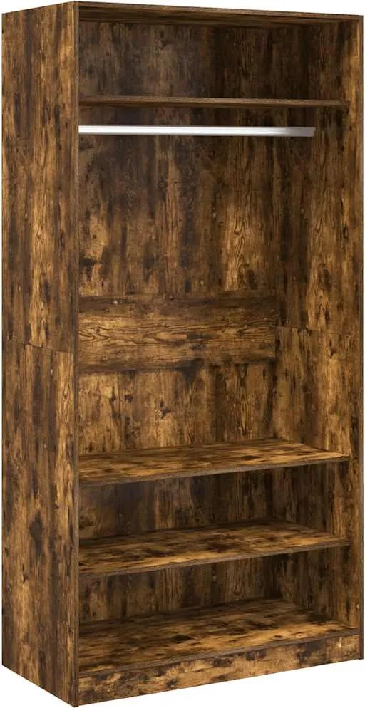 vidaXL füstös tölgy színű szerelt fa ruhásszekrény 100 x 50 x 200 cm