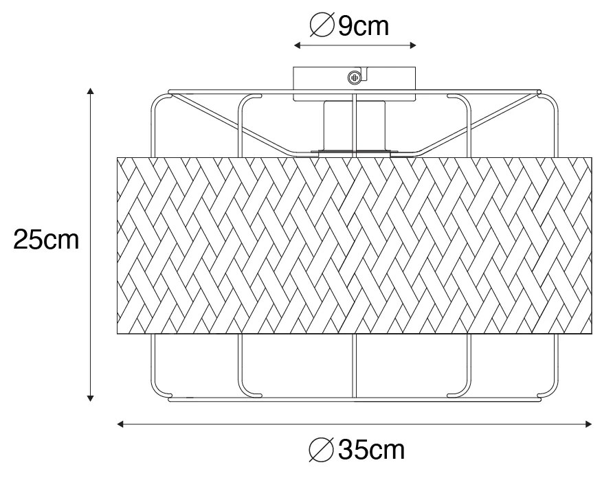 Keleti mennyezeti lámpa fekete bambusszal - Irena