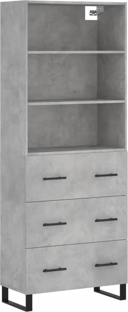 vidaXL betonszürke szerelt fa magasszekrény 69,5 x 34 x 180 cm