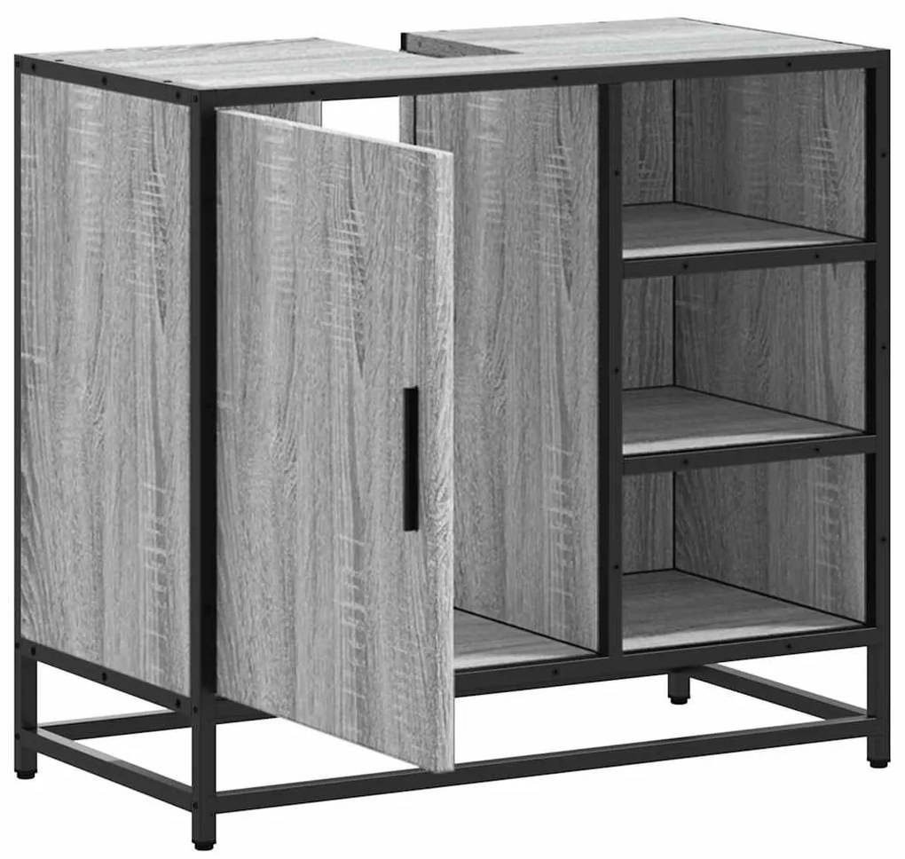 mosdószekrény szürke Sonoma 65x33x60 cm műfa