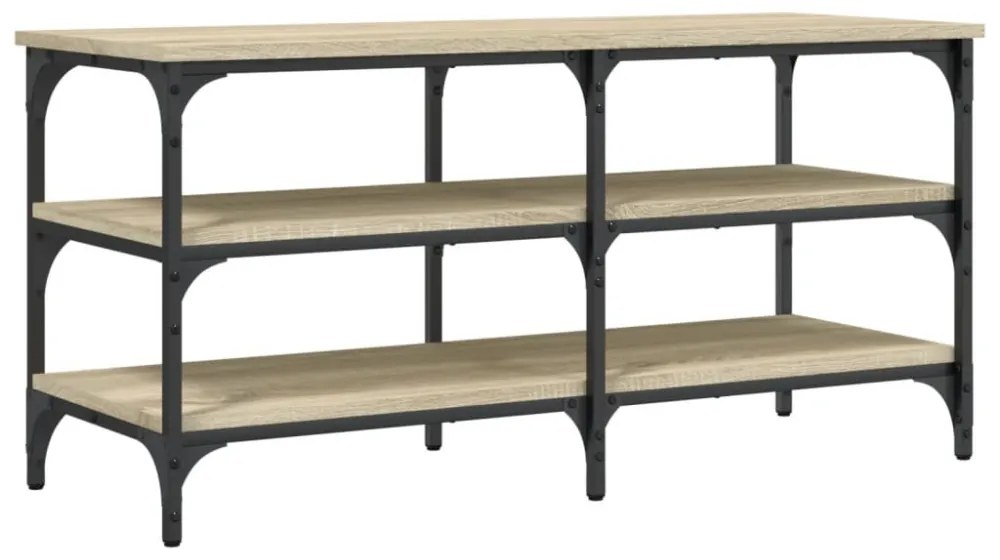 sonoma tölgy színű szerelt fa cipőpolc 100 x 38,5 x 49 cm