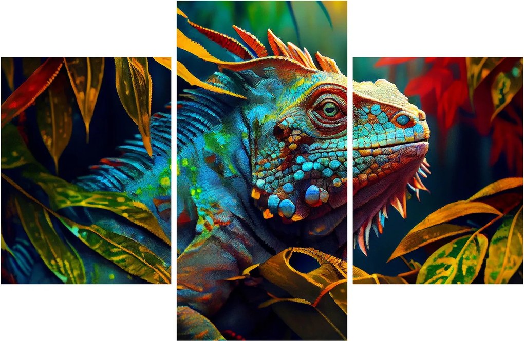 Kép - Színes leguán (90x60 cm)