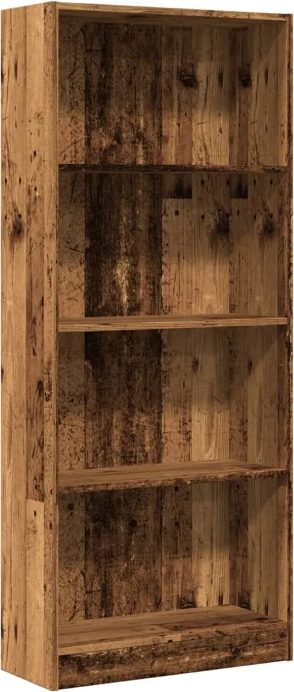vidaXL antik fa színű szerelt fa könyvespolc 60 x 24 x 143 cm