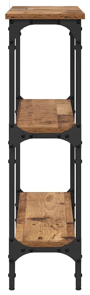 Konzolasztal Régi fa 100 x 22.5 x 75 cm Műgyanta fa és Fém