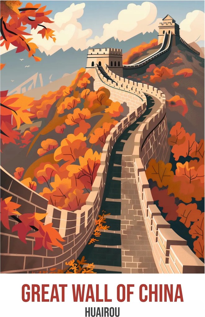 Poszter 20x30cm Kínai Nagy Fal, Huairou