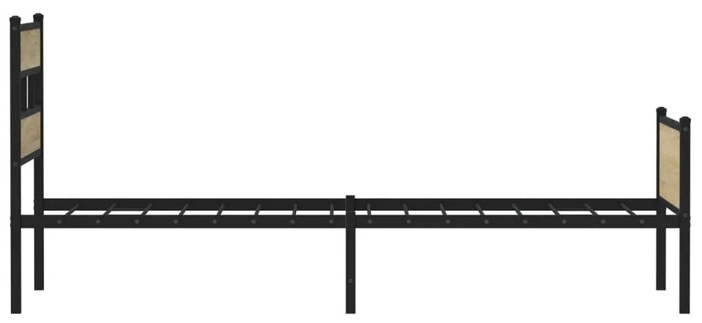 vidaXL sonoma tölgy színű szerelt fa ágykeret matrac nélkül 107x200 cm