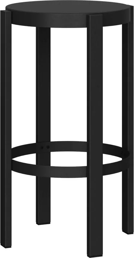 Fekete acél bárszék (ülésmagasság 65 cm) Doon – noo.ma