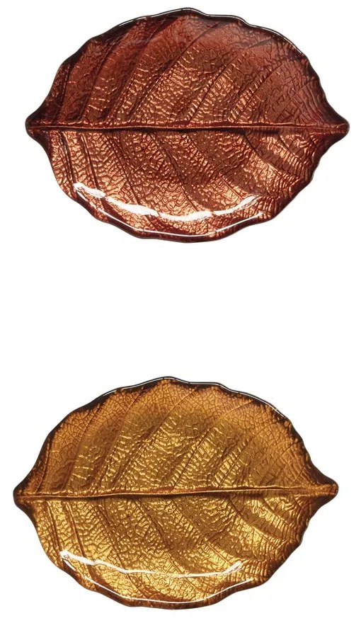 Nyírfalevél őszi üveg tányér 2 db-os szett díszdobozban Forest Dream