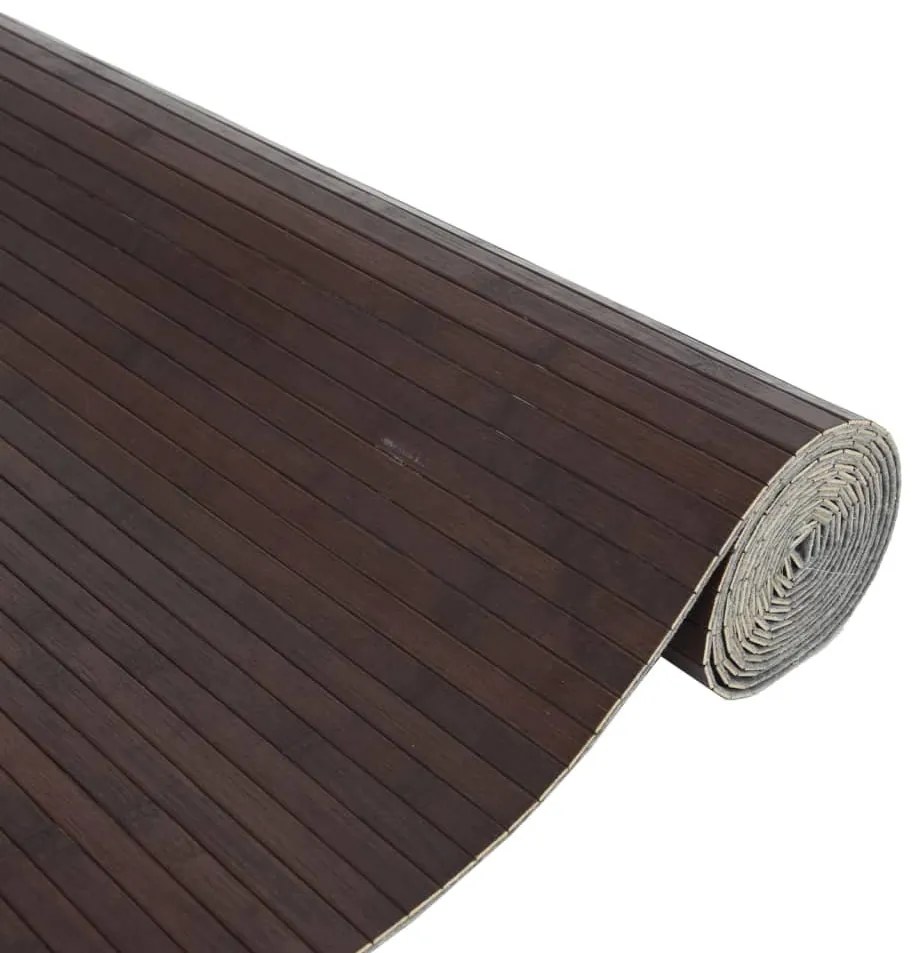 négyszögletű sötétbarna bambusz szőnyeg 80 x 500 cm