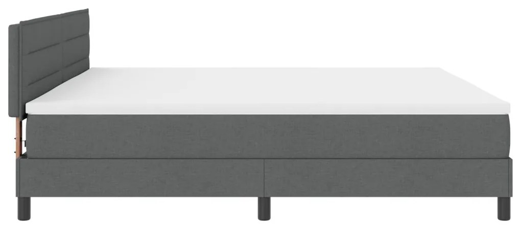 Boxspring ágy matraccal sötétszürke 200x200 cm szövet