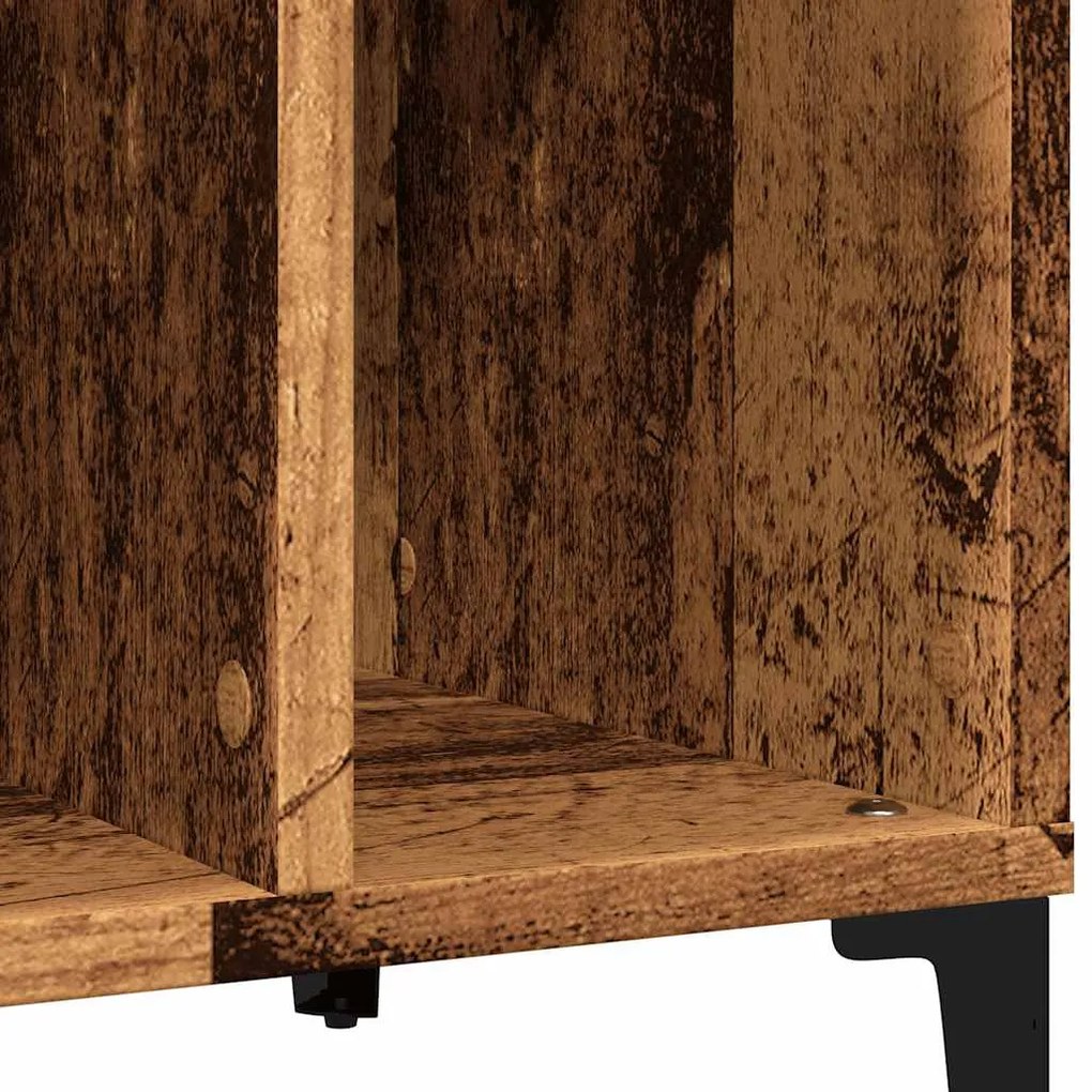 antik fa színű szerelt fa hanglemezszekrény 100 x 38 x 48 cm