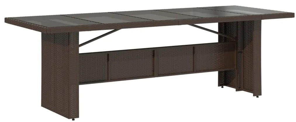 11 részes barna polyrattan kerti bisztrógarnitúra párnákkal