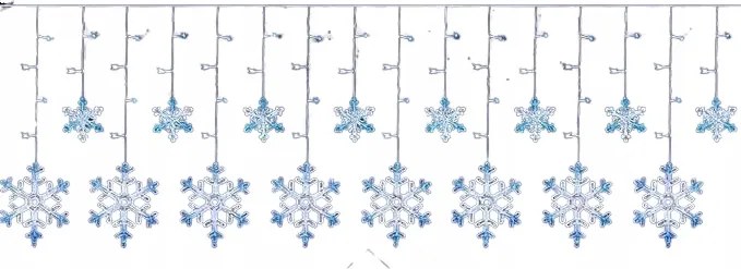 LED-es karácsonyi fényfüzér csillagokkal Karácsonyi függöny 3m