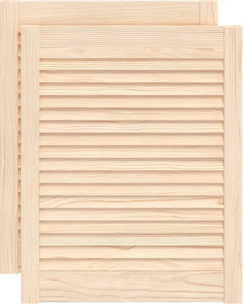 vidaXL 2 db tömör fenyőfa lamellás szekrényajtó 61,5 x 49,4 cm