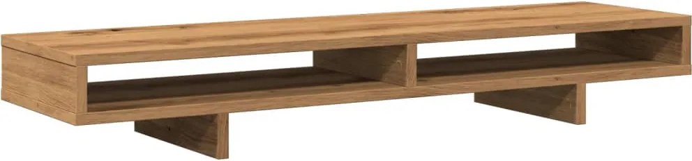 vidaXL kézműves tölgy színű szerelt fa monitorállvány 100 x 27 x 15 cm