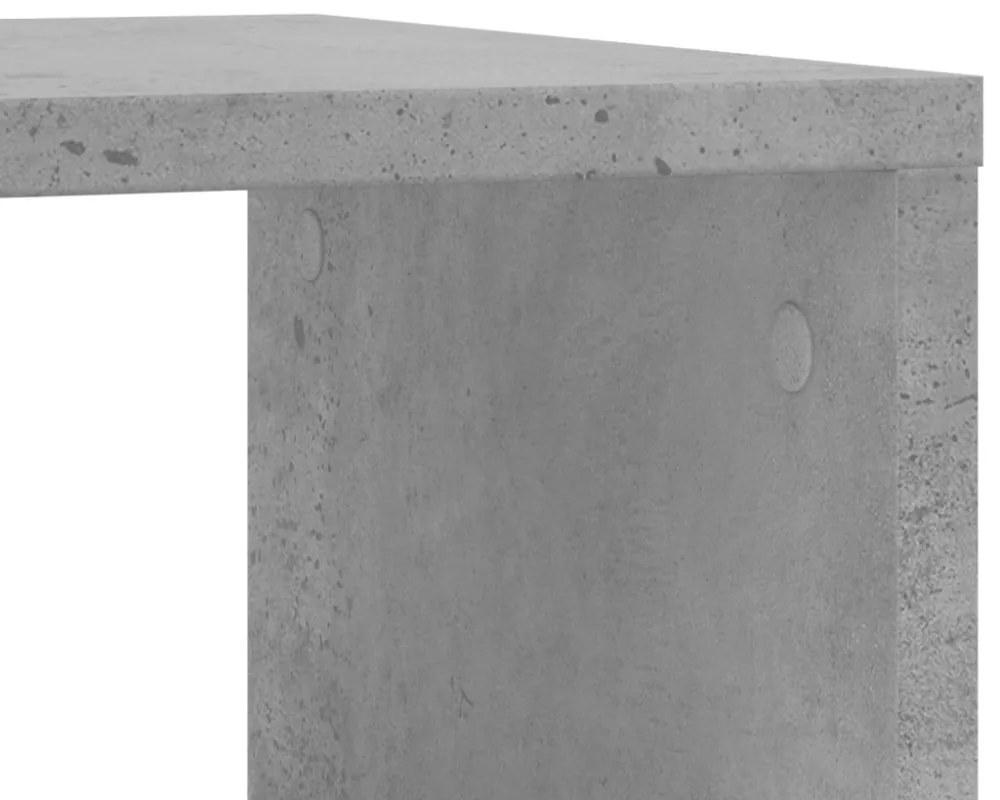 betonszürke szerelt fa kisasztal kerekekkel 50 x 30 x 55 cm