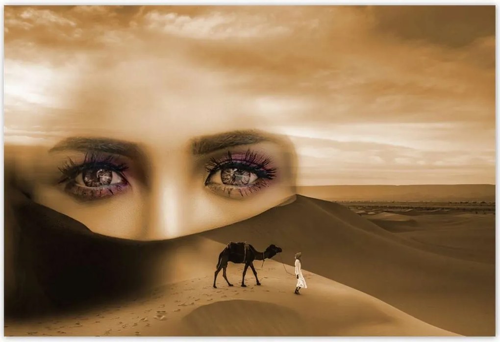 Poszterek 185x125 Sivatag Szemek Csaj Szépia