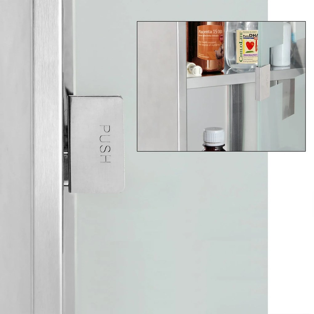 SAVE fali elsősegélydoboz, 25x12x48,5cm, ezüst Monzana