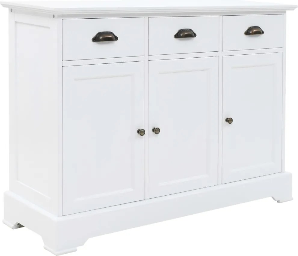 vidaXL 3 ajtós MDF és fenyőfa tálalószekrény 105 x 35 x 77,5 cm