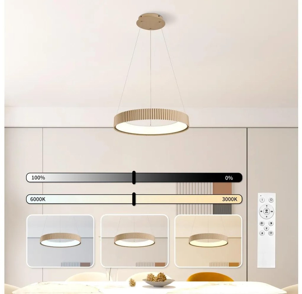 Brilagi - Dimmelhető LED függőlámpa kábelen FALCON MODERN LED/30W/230V 40 cm bézs + távirányító