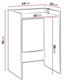 Mosógép szekrény POLA 98x64 cm fehér