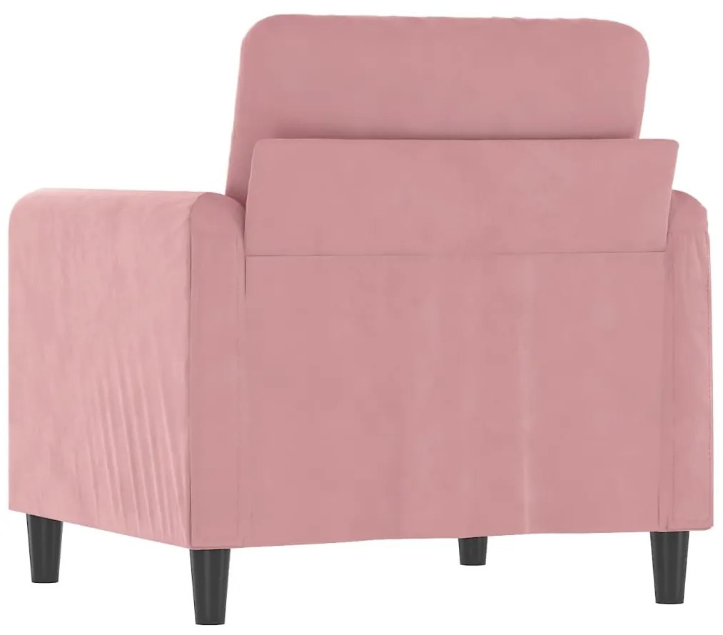 rózsaszín bársony kanapéfotel 60 cm