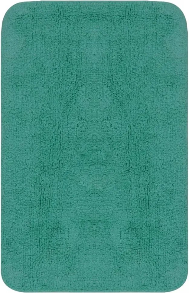 3 darabos türkizkék szövet fürdőszobaszőnyeg-garnitúra