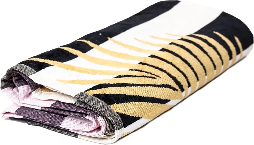 FLAMINGO GOLD Strandtörölköző fekete 165x90cm