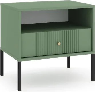 Éjjeliszekrény smoke green színben fekete elemekkel arany fogantyúkkal – ISEO IS06