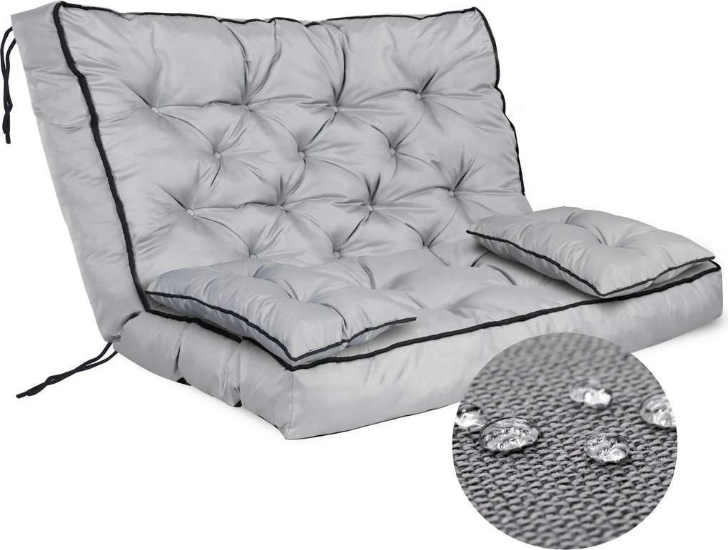 Kerti párna szett Magas oldal 100x60x50 cm padhoz Vízálló