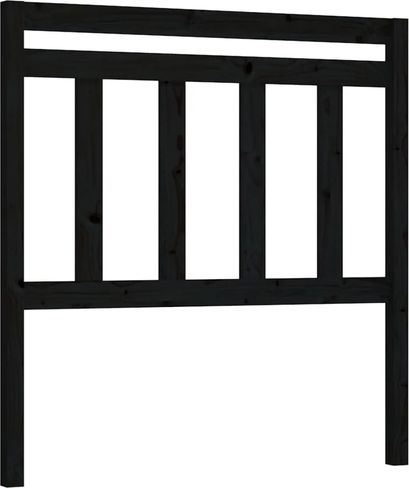 vidaXL fekete tömör fenyőfa ágyfejtámla 81 x 4 x 100 cm