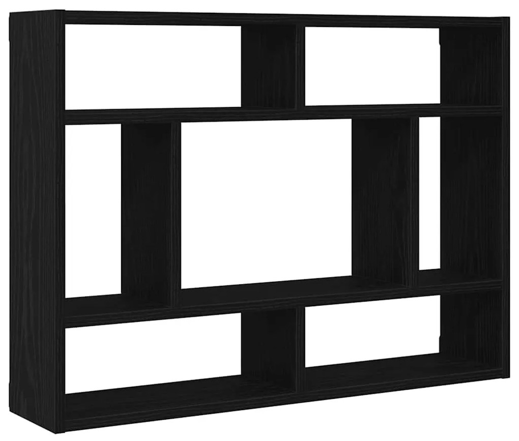 fekete tölgy színű szerelt fa fali polc 75 x 16 x 55 cm