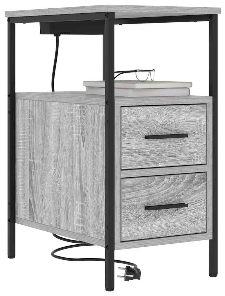 Éjjeli Szekrények 2 pcs Szürke sonoma 30 x 48 x 61 cm Faanyag