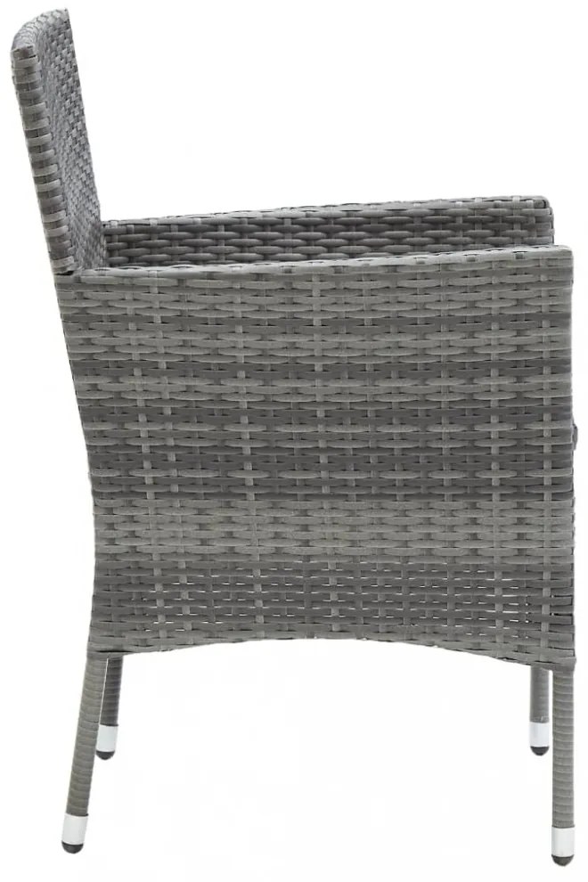 4 db szürke kerti polyrattan étkezőszék