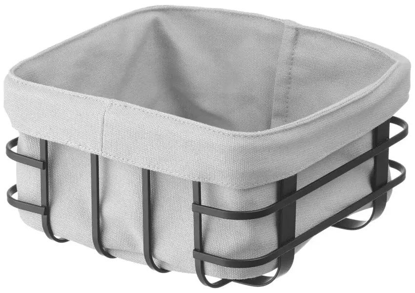 Fekete-szürke péksüteményes kosár textil béléssel, 19 x 19 cm - Hendi